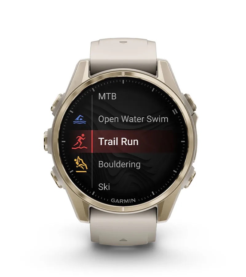 Умные часы Garmin Fenix 8, 43 мм, AMOLED, Sapphire Carbon Gray DLC Titanium with black/pebble gray silicone band